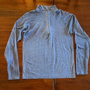 Lululemon Athletica Men's Blue Mock Neck Quarter-Zip Pullover